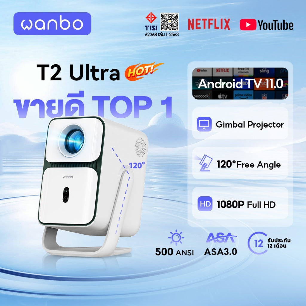 Wanbo T2 Ultra 500 ANSI Projector